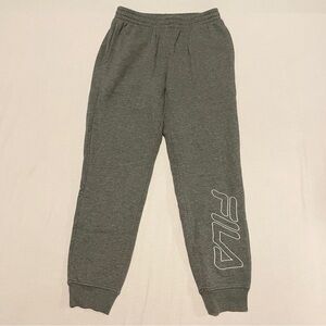 FILA Grey Big Graphic Logo Fleece Cuffed Joggers Men’s Small